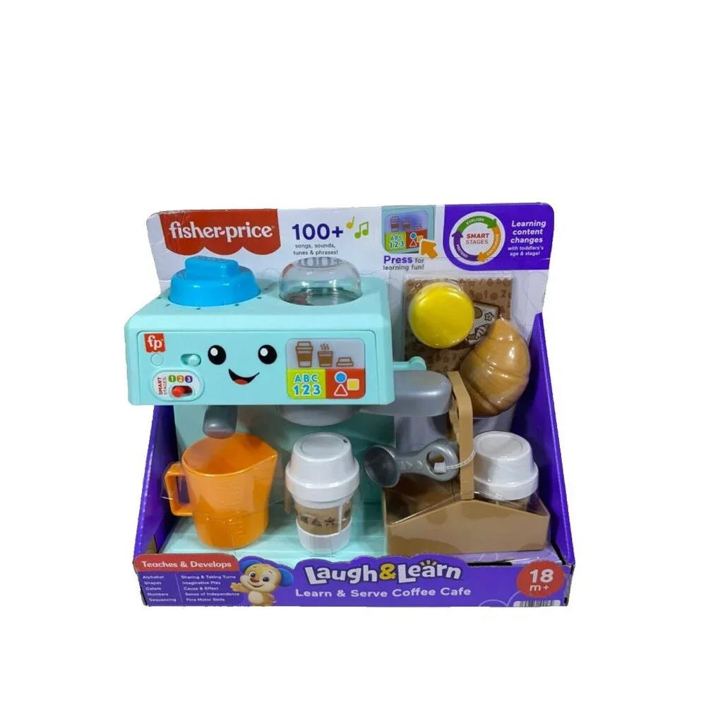 Fisher Price Laugh & Learn & Serve Coffee Cafe & Mug 100+ Sounds Phrases & Songs